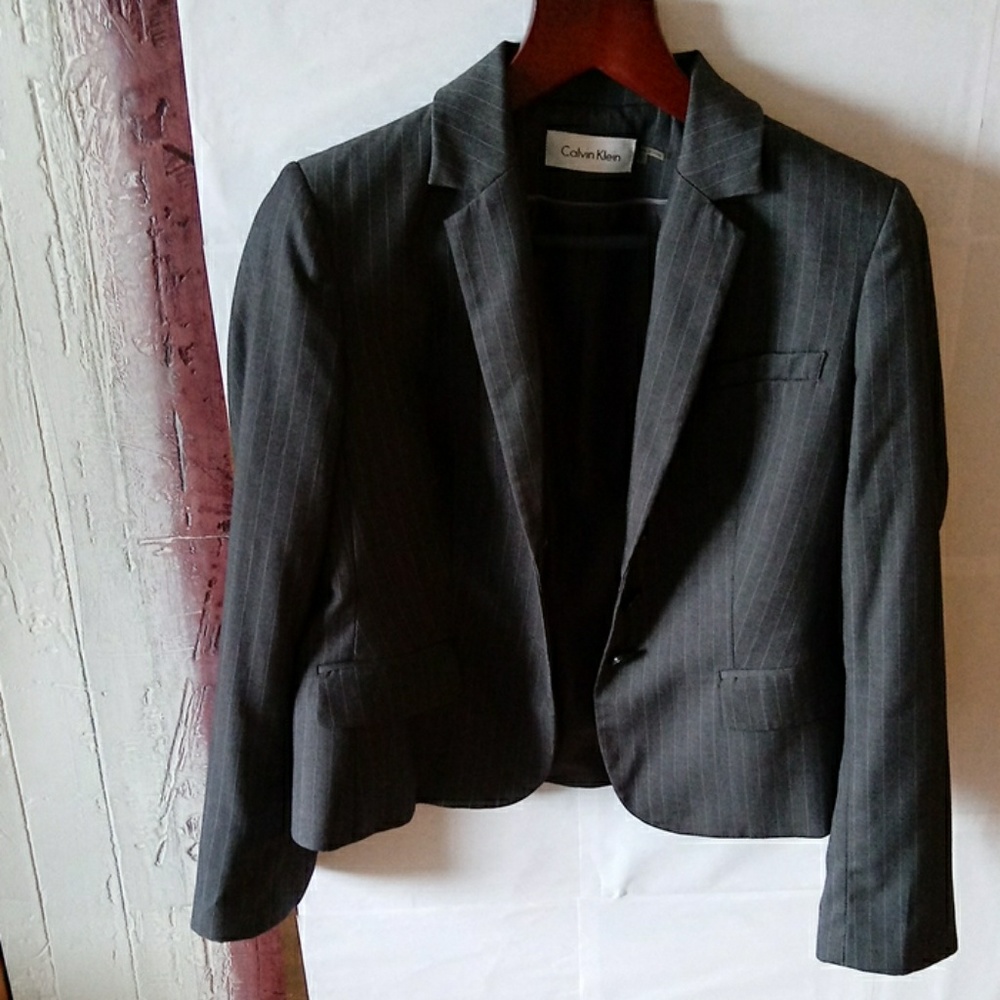 Calvin Klein Gray Blazers Size 12 - Picture 5 of 8